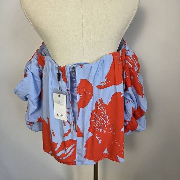 NWT Bardot Floral Caught Sleeve Bustier Top - Picture 7 of 8